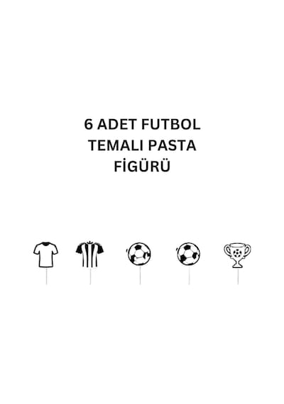 Siyah Beyaz Futbol Temalı Doğum Günü Parti Seti İyi Ki Doğdun Banner, Gözlük, Pasta Süsü Ve Mısır Kutusu Beyaz - Siyah