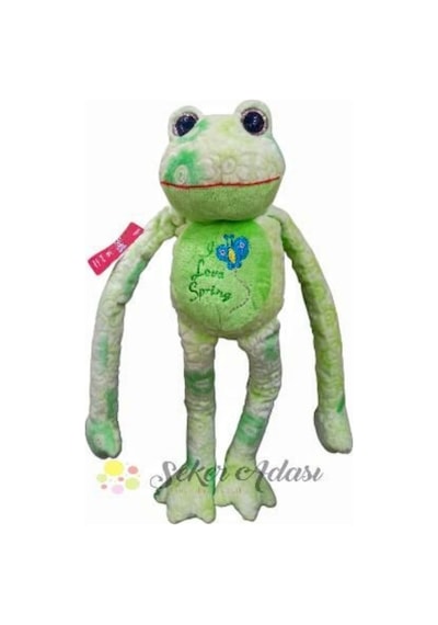 Sevimli Yeşil Peluş Kurbağa 45 Cm Froggie Büyük Boy Özel Kaliteli Kumaş Yeşil