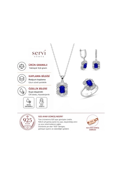 Servi 925 Ayar Gümüş Radiant Baget Set-33