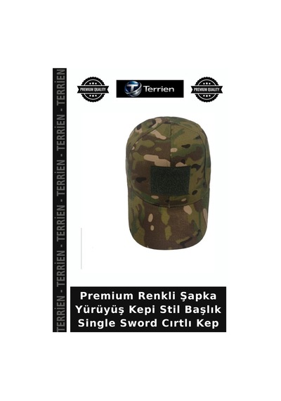 Terrien Premium Renkli Şapka Yürüyüş Kepi Stil Başlık Single Sword Cırtlı Kep 06643-çok Renkli