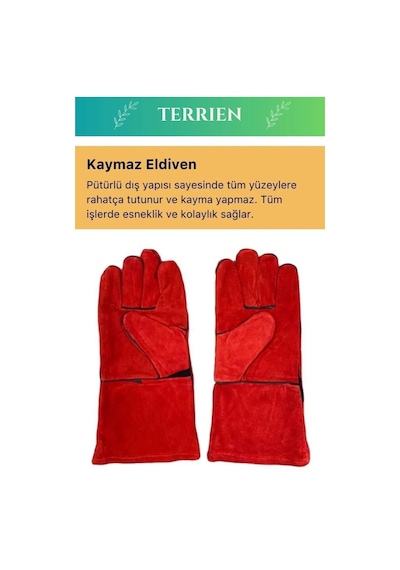 Premium Serisi Yanmaz Isıya Dayanıklı Eldiven Kaynak Yangın İçin Su Geçirmez Çok Amaçlı Deri Eldiven