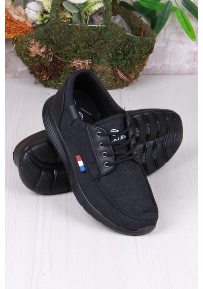 Fort Dks 020 Hafif Rahat Keten Sneaker Erkek Ayakkabı Siyah