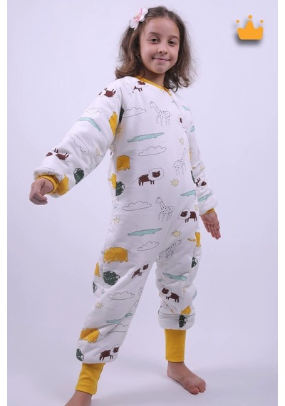 Babyhola 2-9 Yaş Kalın Elyaf Dolgulu 2.5 Tog Premium Kalite Çocuk Uyku Tulumu 23504 Dinozor