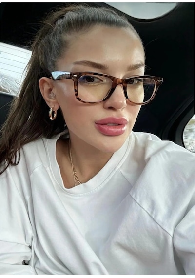 Habeq Unisex Wayfarer Leopar Mavi Işık Korumalı Gözlük Ekran Gözlüğü Blue Block Çok Renkli