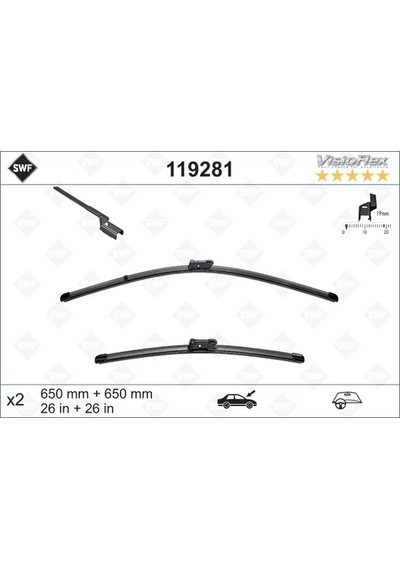 Silecek Süpürgesi Takım 508 İ10-18 / Rcz 10-18 Aerotwın A636s 650+650mm Oem No: 6423n6