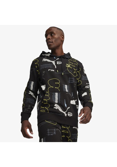 Puma Brand Love Erkek Siyah Hoodie Düz 624300