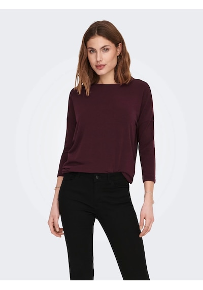 Only 15157920 Genis Yaka Dirsek Kol Kadın Body - Bordo Bordo