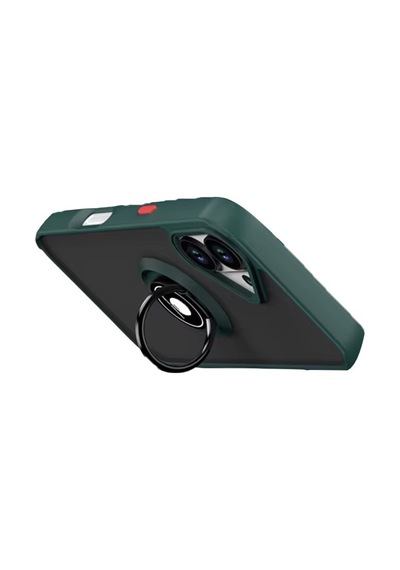 Apple Uyumlu iPhone 17 Uyumlu Montreal Yüzüklü Silikon Kapak - Yeşil
