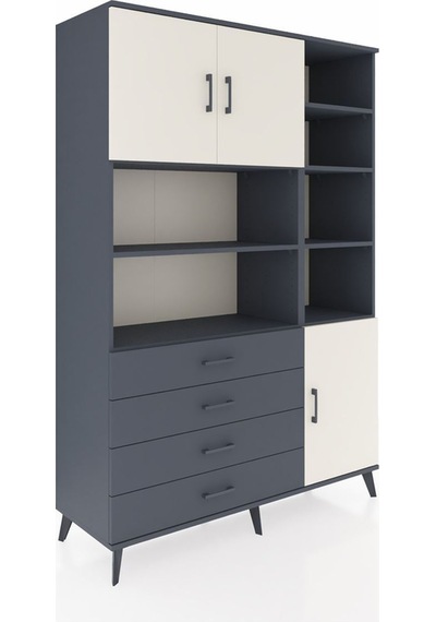 Hyperion Dolap 9 Raflı 4 Çekmeceli 3 Kapaklı 132x44x195 Antrasit-aytaşı/antrasit Aytası/antrasıt Hyperion Dolap 9 Raflı 4 Çekmeceli 3 Kapaklı 132x44x195 Antrasit-aytaşı/antrasit Aytası/antrasıt