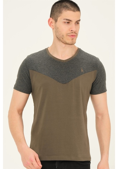 T8591 Dewberry Mens T-shırt-haki Haki