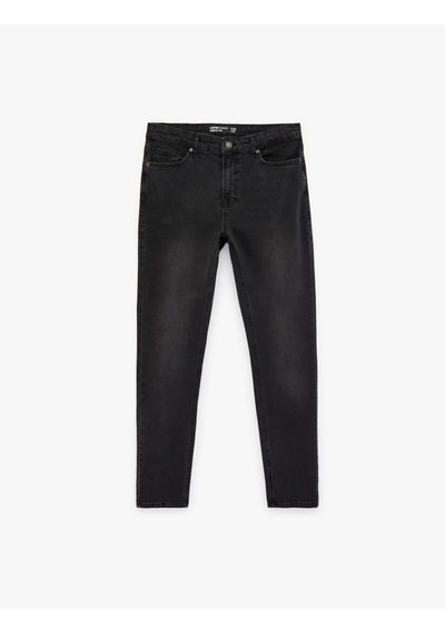 Koton Normal Bel Pamuklu Slim Fit Jean Pantolon - Brad Jean Siyah 6sam40291nd