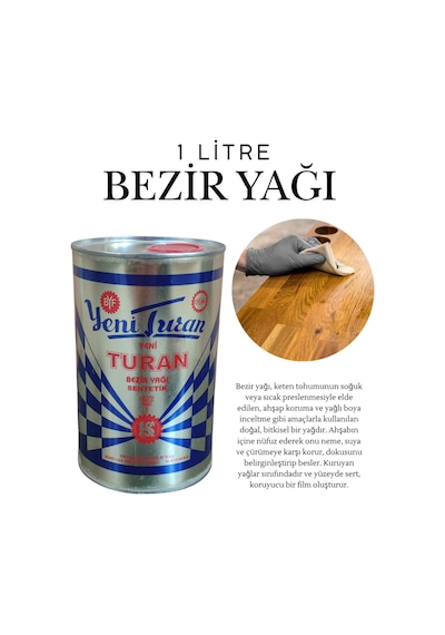 Sentetik Bezir Yağı Ahşap Kum Cam 1l Keten Yağı Ahşap Koruma Mobilya Parlatma Yağlı Boya İnceltme