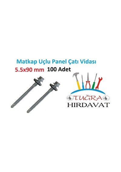 Trapez Panel Çatı Vidası 5.5X90 100'Lü Kutu Matkap Uçlu Çatı Vida