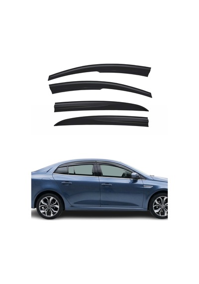 Renault Megane Iv Sedan 2016-2024 Uyumlu Araca Özel Sport Style Akrilik Cam Rüzgarlığı Koyu 4parça