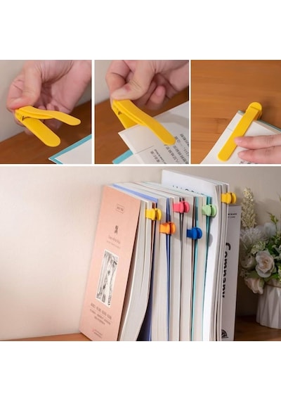 3 Lü Otomatik Kitap Ayıracı Akıllı Silikon Yer İmi Klips Seti, Okuma Severler İçin Pratik Kitap Aksesuarı Çok Renkli