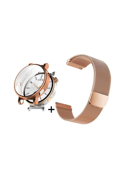 Huawei Watch Gt4 41mm Mıknatıslı Metal Hasır Kordon + Kasa Koruyucu