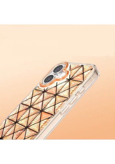 İphone 17 Uyumlu Kılıf 3d Buz Blok Desenli Zore Paris Kairo Tpu Kapak Turuncu