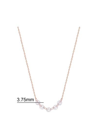 Zirkon Taşlı Rose Altın Kaplamalı Sallantılı 5 Taşlı Gümüş Kolye Gold - Rose Gold - Gümüş Zirkon Taşlı Rose Altın Kaplamalı Sallantılı 5 Taşlı Gümüş Kolye Gold - Rose Gold - Gümüş