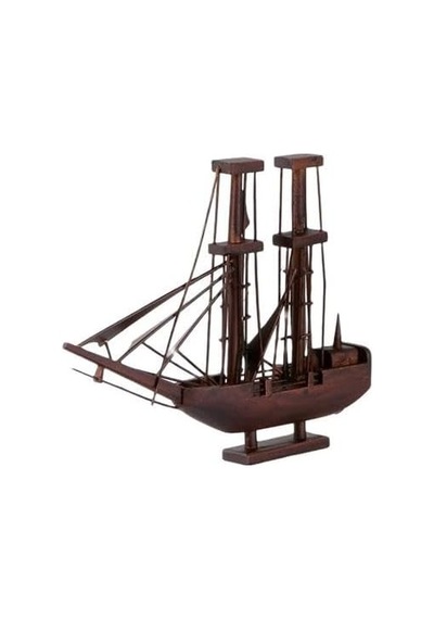 Dekoratif Ahşap Yelkenli Gemi 24 Cm Biblo Standart