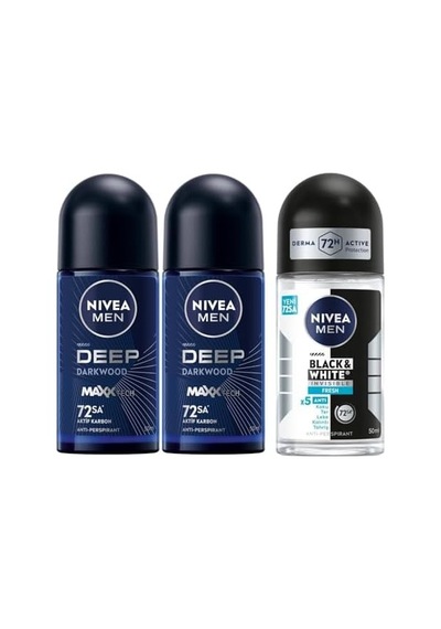 Men Erkek Roll On Deodorant Deep Dimension 50 Ml X2 + Men Erkek Roll On Deodorant & Invisible Fresh 50 Ml