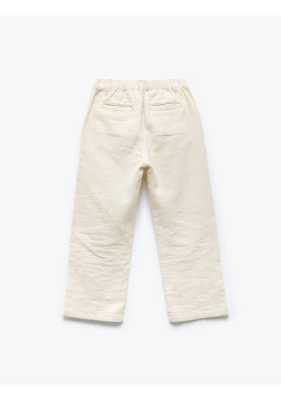 Koton Beli Lastikli Düğmeli Keten Karışımlı Pamuklu Basic Pantolon Ekru 5skb40001tw Ekru Koton Beli Lastikli Düğmeli Keten Karışımlı Pamuklu Basic Pantolon Ekru 5skb40001tw Ekru