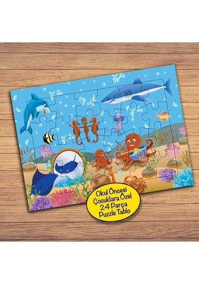 Deniz Altında Parti Çocuklara Özel Puzzle Yapboz Tablo-44076
