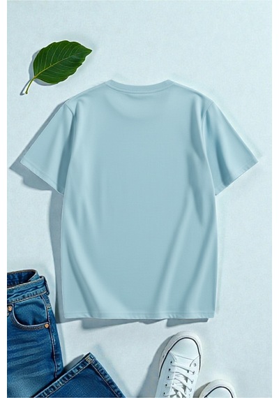 Uyguntarz Unisex Hearts Baskılı Tasarım Tshirt Bebe Mavisi