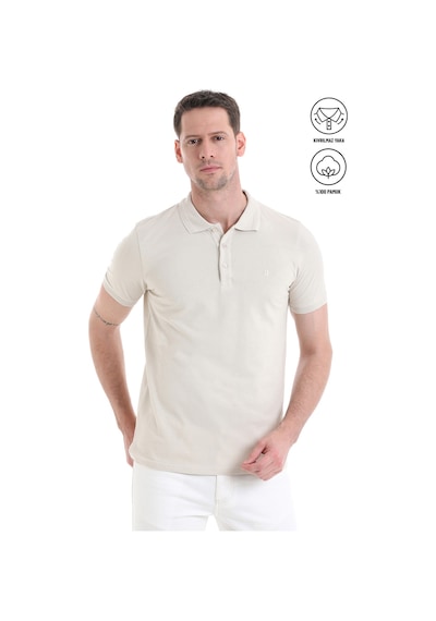 Hatemoğlu 3536etc22c02 Regular Fit Pamuk Polo Yaka Erkek Tişört Bej