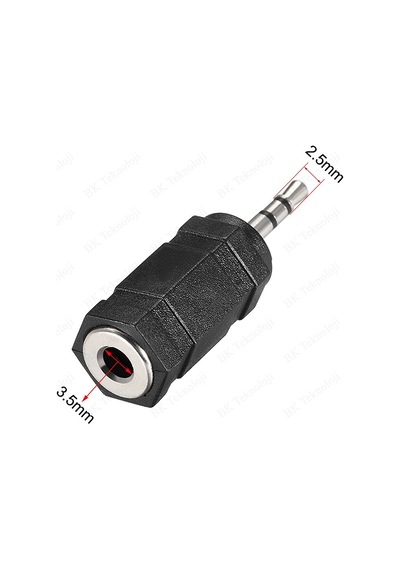 2.5mm Erkek - 3.5mm Dişi Konnektör Stereo Ses Adaptörü Dönüştürüc