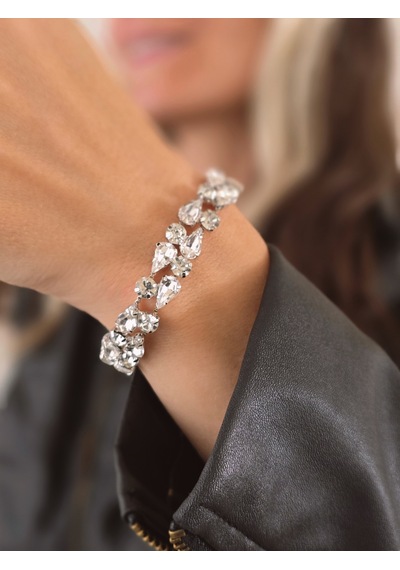 Eva Takı Store Geometrik Damla Çiçek Model Silver Renk Bileklik Gümüş