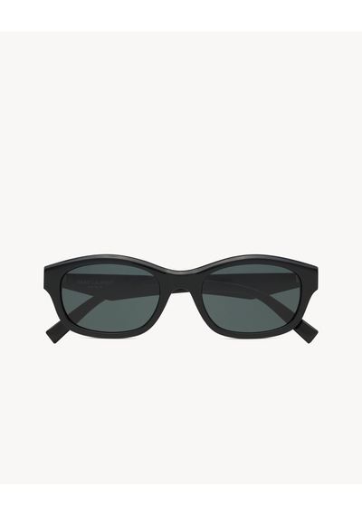 Saint Laurent Sl M172 001 Kadın Güneş Gözlüğü - Kare Formda Siyah Kemik Çerçeve Gri Camlı