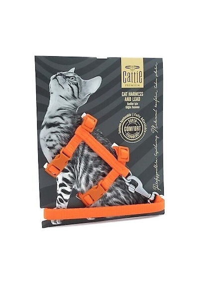Cattie Kedi Göğüs & Gezdirme Takımı Turuncu 1x25-40cm