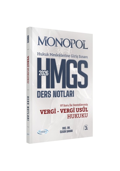 Hmgs Vergi Hukuku Vergi Usul Hukuku Ders Notları 3. Baskı Monopol Yayınları