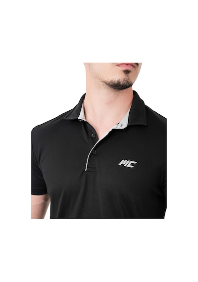 Musclecloth Tech Polo Yaka T-shirt Siyah Siyah