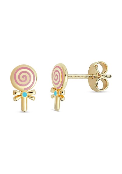 Lolipop Firuze Çocuk Altın Küpe