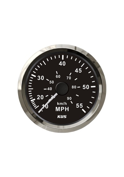 KUS Sürat Göstergesi 55 MPH Siyah 12/24V 85 MM