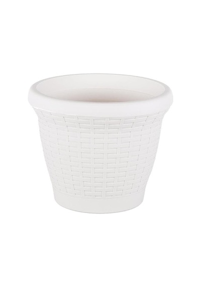 Tr Hs02 Hasır Saksı Tabaklı 25cm, 6 Litre Beyaz Diğer