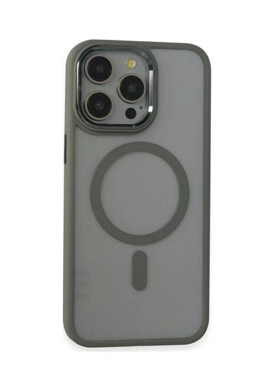 Apple İphone 15 Pro Max Kılıf Room Magneticsafe Silikon - Gri Çok Renkli