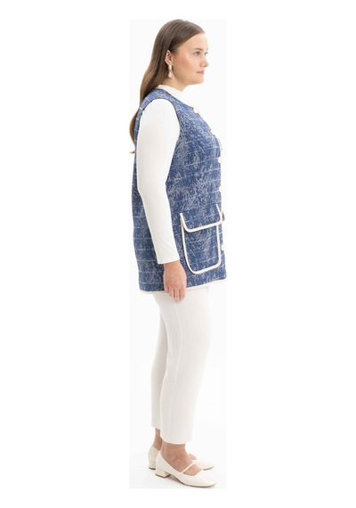 Aker 24ss09569112 Büyük Beden Yelek 24ss09569112 004 Mavi