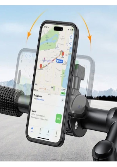 Deanb Bst012 4.5/7 İnch Gidon Bağlantılı Scooter Bisiklet Motosiklet TelefonTutucu Siyah