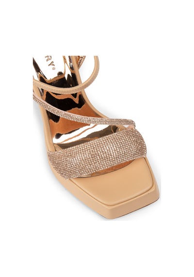 Deery Bej Platform Topuklu Taşlı Kadın Abiye Ayakkabı - K0304zbejm01 Bej