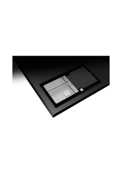 Teka Diamond Rs15 1B 1D 86 (Wst Black) Tek Hazne Ve Tek Damlalıklı Cam Eviye - Siyah - 115100011