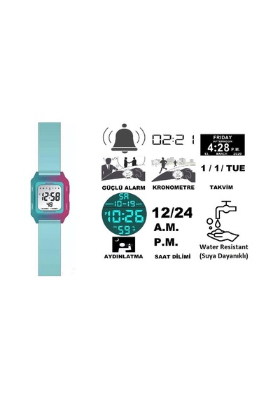 Jaga Jl M1232-4fmm 640541 100 M Kronometreli Alarmlı Işıklı Genç Kol Saati Çok Renkli