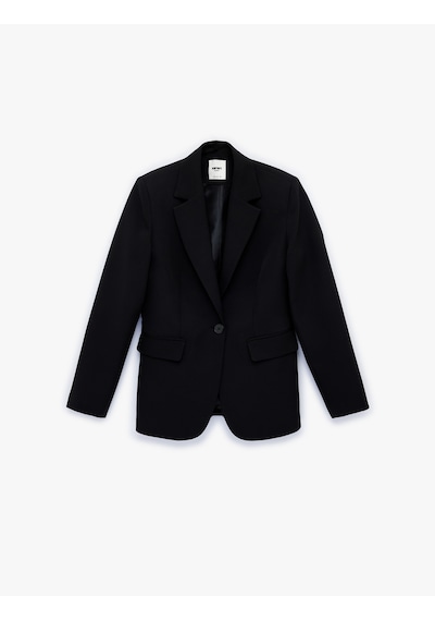 Koton Geniş Yaka Uzun Kollu Slim Fit Düğmeli Cep Detaylı Blazer Ceket Siyah 6sak50007uw Siyah Koton Geniş Yaka Uzun Kollu Slim Fit Düğmeli Cep Detaylı Blazer Ceket Siyah 6sak50007uw Siyah