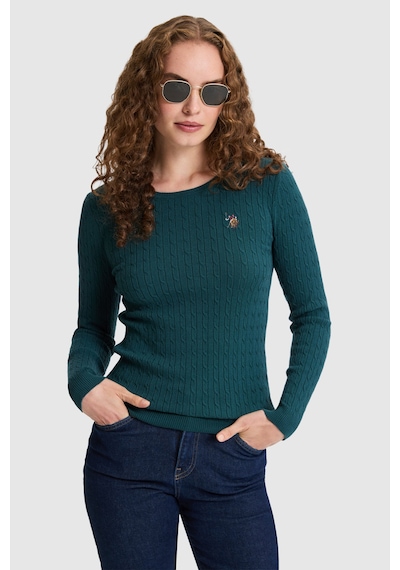 U.S. Polo Assn. Kadın Yeşil Basic Kazak 50331602 Vr060 Eden Green