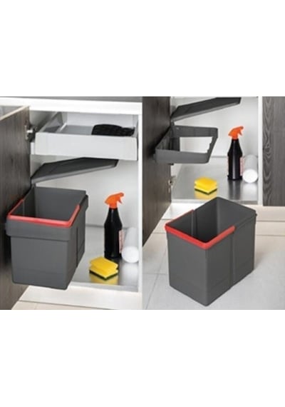 Almital Mobilya Metali Kapağa Monte Çöp Kutusu Antrasit 20 Litre -9072210656316 Antrasit