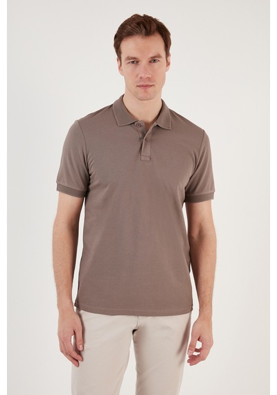Buratti Pamuklu Regular Fit Düğmeli Erkek Polo Yaka T Shirt 5902739 Vizon