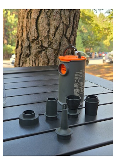 Şarjlı Hava Pompası - Hızlı Şişirme, Güçlü Vakumlama Söndürme 3 Kademeli Led Aydınlatma Bir Arada