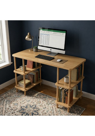 Kitaplıklı Bilgisayar Masası Raflı Geniş Çalışma Masası Modern Dekoratif Ofis Mobilyası Safirmeşe Kitaplıklı Bilgisayar Masası Raflı Geniş Çalışma Masası Modern Dekoratif Ofis Mobilyası Safirmeşe