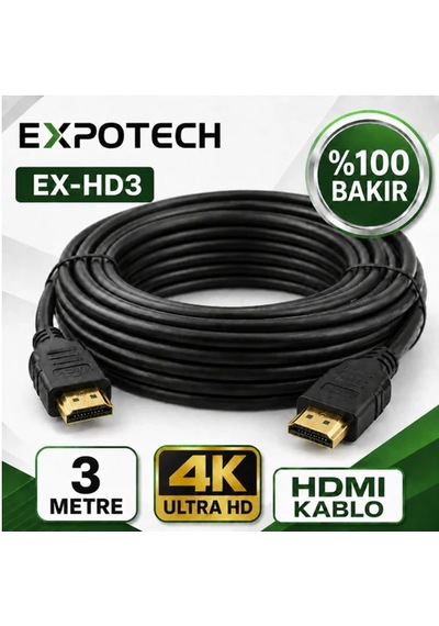 Expotech Ex-hd03 3 Metre 4k Hdmı Görüntü Ve Ses Aktarım Kablosu